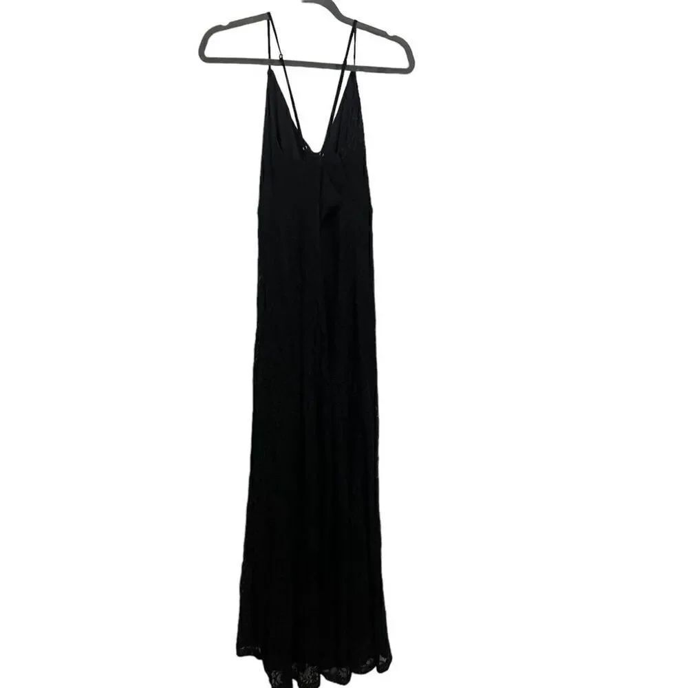 Lulu’s Black Lace Maxi High Side Slit Dress Size Large